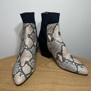 Dolce Vita Caris Snakeskin Black Sock Bootie